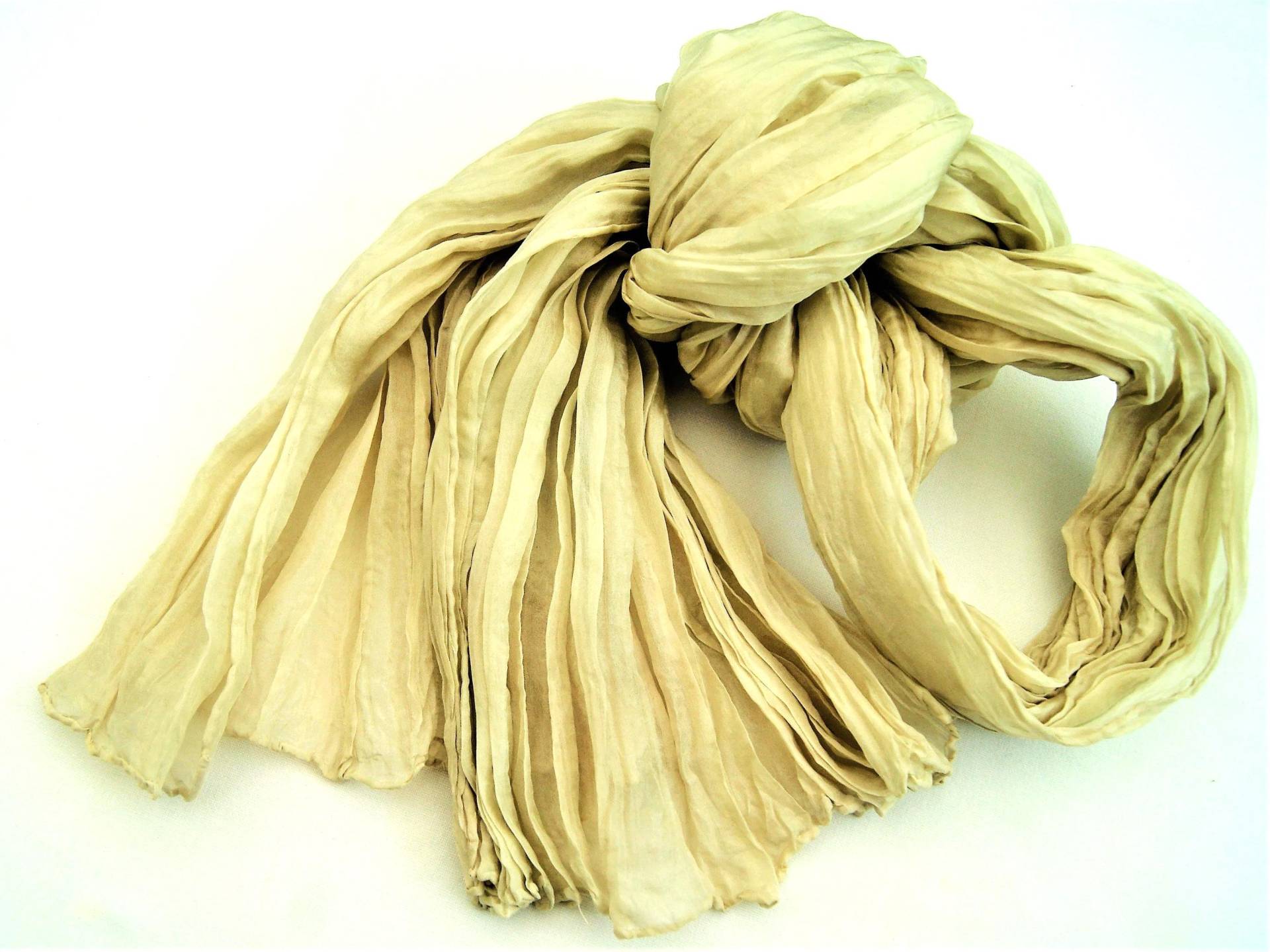 x1674 Fundgrube - Crash-Seidenschal Goldbeige Schal-Ausgangsgröße Ca. 90x180cm 100% Seide von GABIKII