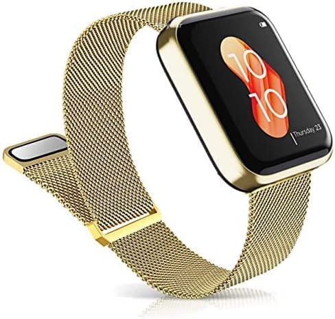 Stainless Steel Magnetic Band Only Compatible with Boat Xtend Smartwatch, Mesh Strap with Adjustable Loop, Metal Wristband for Boat Xtend Smartwatch (Watch Not Included) (Gold) von GABLOK