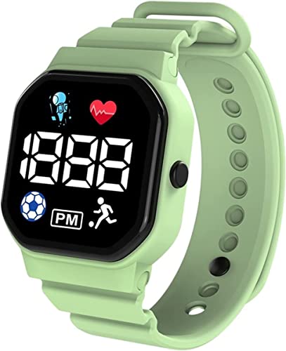 Smartwatches Kabelloses Laden Herren und Damen Sport LCD Silikon Armband Elektronik (Farbe: Hellgrün2, Größe: 1 Stück) von GABLOK