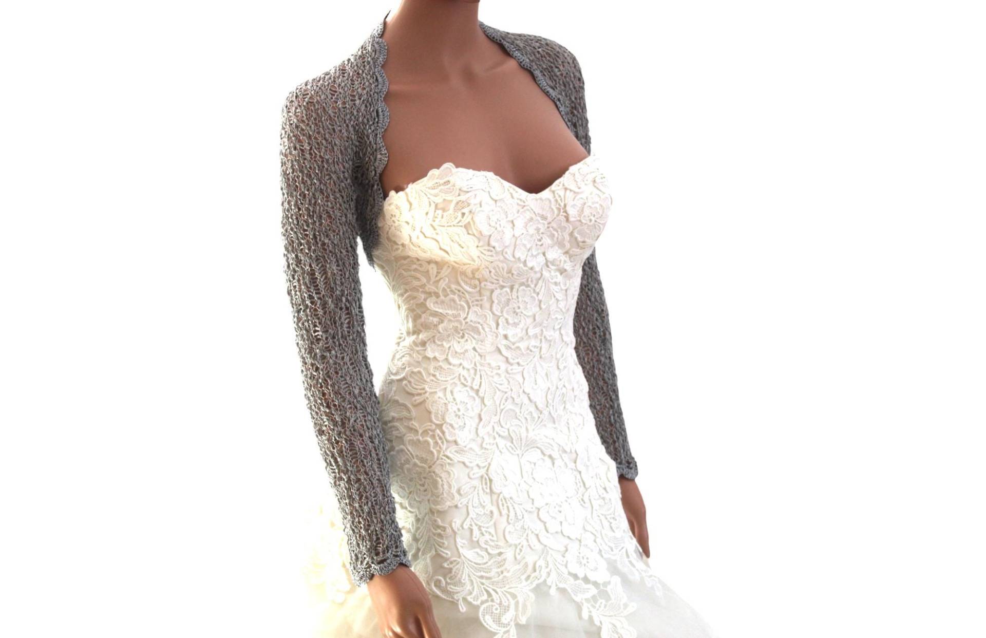 Silver Shrug, Wedding Gray Silver Bolero, Bridal Shoulders Cover, Bridesmaids Cover Up Bolero, Gold Crochet Knit Bolero Silver Shrug, Wedding Gray Silver Bolero, Bridal Shoulders Cover, Bridesmaids Cover Up Bolero, Gold Crochet Knit Bolero von GABRIELAFAUR