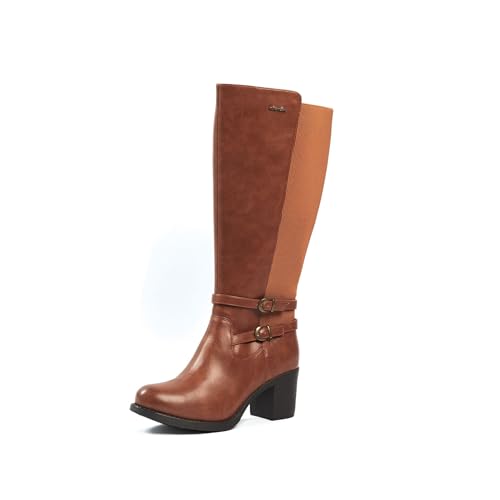 GABYLOU - Modell Marta - Stiefel mit Komfortabsatz breite Waden Damen 2 XL - 2 Einlegesohlen, davon 1 herausnehmbar - Blockabsatz, 7 CM - YKK Reißverschluss - Herbststil - Winterstil für breite Waden von GABYLOU