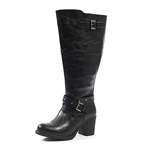 GABYLOU Breite Wadenstiefel XL - Modell Chrystel. Schwarz. 41 von GABYLOU