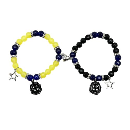 GADAW Blaublau Gelb Perlen Armband Stylish Paar Armbänder Armbänder Schmuckgeschenk Zum Geburtstag Jubiläum von GADAW