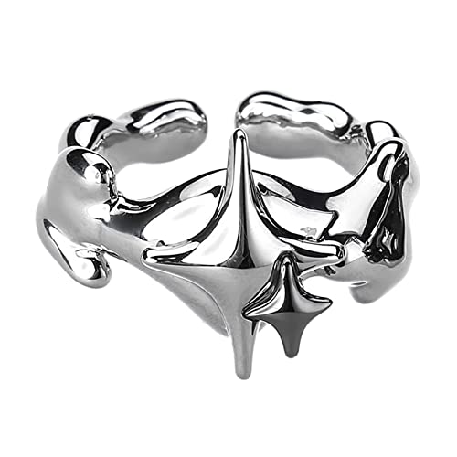GADAW Einfache Unregelmäßige Offene Punk Fingerbänder Verstellbarer Star Fashion Statement Schmuck Weihnachtsgeschenk von GADAW