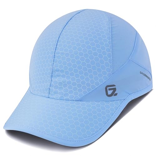 GADIEMKENSD Sport Cap,Soft Brim Lightweight Waterproof Running Hat Breathable Baseball Cap Quick Dry Sport Caps Cooling Portable Sun Hats for Men Performance Workouts and Outdoor Activities Sky Blue von GADIEMKENSD