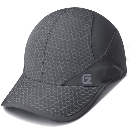 GADIEMKENSD Sport Cap,Soft Brim Lightweight Waterproof Running Hat Breathable Baseball Quick Dry Cooling Portable Sun Hats for Men Performance Workouts and Outdoor Activities Dark Grey von GADIEMKENSD