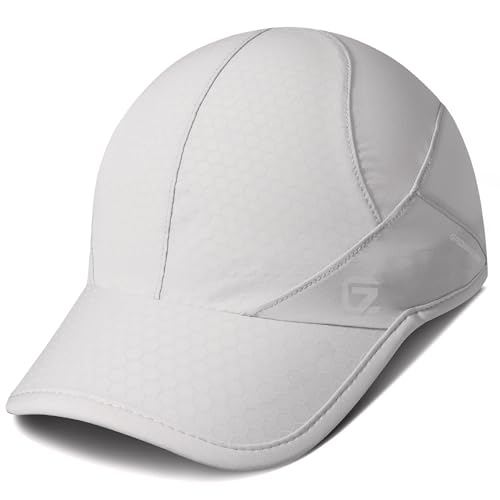 GADIEMKENSD Sport cap,Soft Brim Lightweight Waterproof Running Hat Breathable Baseball Cap Quick Dry Sport Caps Cooling Portable Sun Hats for Men Performance Workouts and Outdoor Activities Light Gray von GADIEMKENSD