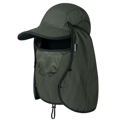 Faltbarer Angelsonnenhut mit Nackenschutz Gesichtsabdeckung Sonnenschutz Kühle Baseballkappe Verstellung abdeckend Abnehmbarer Legionenhut für Angeln Gartenarbeit Wandern Arbeit Jagd Armee-Grün Faltbarer Angelsonnenhut mit Nackenschutz Gesichtsabdeckung Sonnenschutz Kühle Baseballkappe Verstellung abdeckend Abnehmbarer Legionenhut für Angeln Gartenarbeit Wandern Arbeit Jagd Armee-Grün von GADIEMKENSD