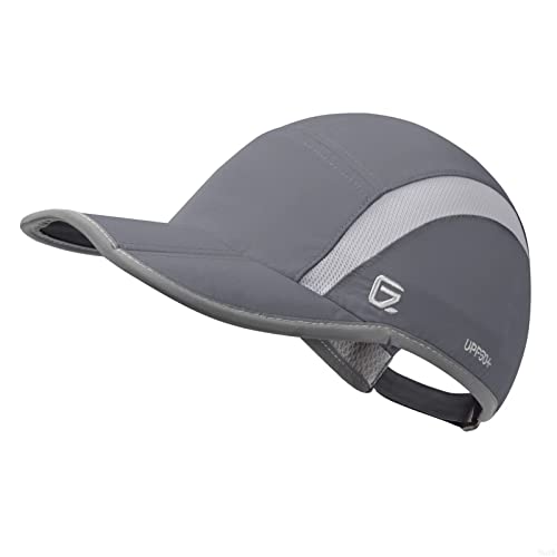 GADIEMKENSD UPF50+ Quick Dry Sports Hat Lightweight Breathable Soft Outdoor Running Cap (Folding Series, Dark Grey) von GADIEMKENSD