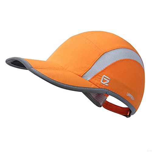 GADIEMKENSD UPF50+ Quick Dry Sports Hat Lightweight Breathable Soft Outdoor Running Cap (Folding Series, Orange) von GADIEMKENSD