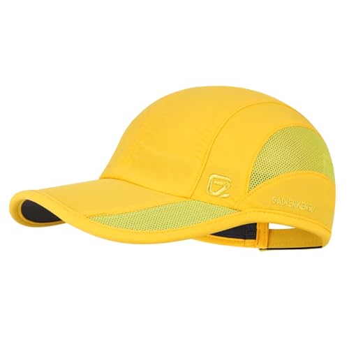 GADIEMKENSD Baseball Cap Quick Dry Sports Hat Unstructured Soft for Men Outdoor Run Golf Dad Bicycle Caps (Yellow, M) von GADIEMKENSD