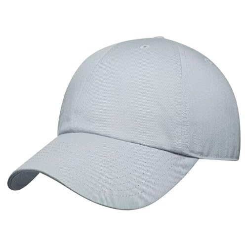 GADIEMKENSD Blank Baseball Cap Washed Cotton Hat for Men Women Unconstructed Soft Basic Hat Unisex Custom Items Plain Caps Dad Hats for Outdoor Sports Golf Running Hiking Gray von GADIEMKENSD