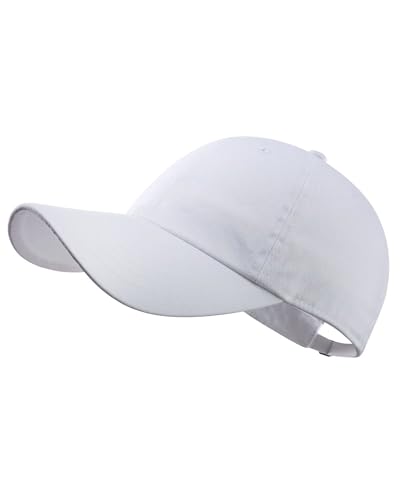 GADIEMKENSD Blank Baseball Cap Washed Cotton Hat for Women Men Unconstructed Soft Basic Hat Unisex Custom Items Plain Caps Dad Hats for Outdoor Sports Golf Running Hiking White von GADIEMKENSD
