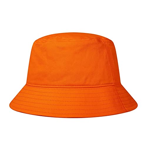 GADIEMKENSD Cotton Bucket Hat for Women Summer Beach Sun Protection Bucket Hats for Men Trendy Lightweight Packable Outdoor Travel Hat for Golf Hiking Fishing Camping Orange von GADIEMKENSD