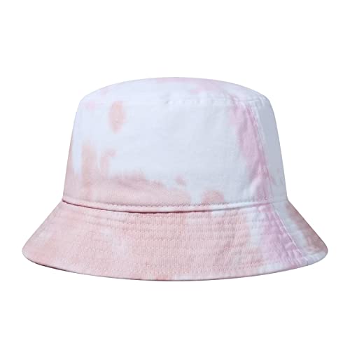 GADIEMKENSD Cotton Bucket Hat for Women Summer Beach Sun Protection Bucket Hats for Men Trendy Portable Outdoor Travel Hat for Golf Hiking Fishing Camping Pink Tie-dye von GADIEMKENSD