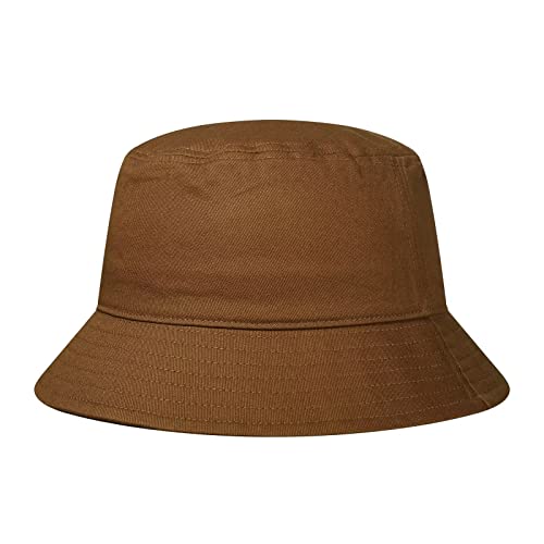 GADIEMKENSD Cotton Bucket Hat for Womens Summer Sun Protection UPF 50 Bucket Hats for Men Lightweight Packable Outdoor Travel Hat for Travelling Golf Hiking Camping Brown von GADIEMKENSD