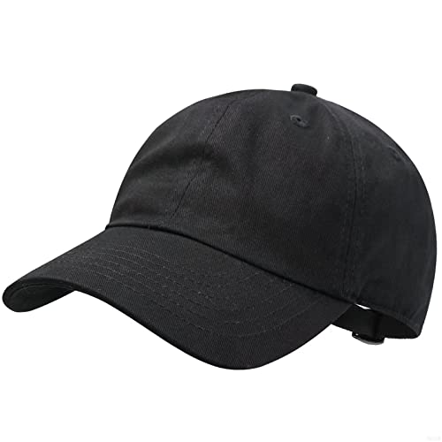 GADIEMKENSD Kids Plain Baseball Cap Unconstructed Fitted Toddler Sun Hat Washed Cotton Kids Baseball Hat Beach Camping Golf Travel for Boys Girls 7-12 Years Black von GADIEMKENSD