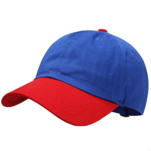 GADIEMKENSD Kids Plain Baseball Cap Unconstructed Fitted Toddler Sun Hat Washed Cotton Kids Baseball Hat Beach Camping Golf Travel for Boys Girls 7-12 Years Blue/Red von GADIEMKENSD