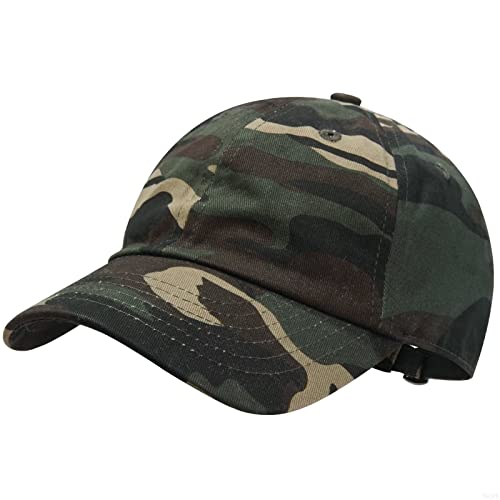 GADIEMKENSD Kids Plain Baseball Cap Unconstructed Fitted Toddler Sun Hat Washed Cotton Kids Baseball Hat Beach Camping Golf Travel for Boys Girls 7-12 Years Camo Army Green von GADIEMKENSD