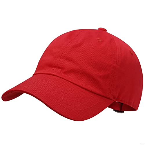 GADIEMKENSD Kids Plain Baseball Cap Unconstructed Fitted Toddler Sun Hat Washed Cotton Kids Baseball Hat Beach Camping Golf Travel for Boys Girls 7-12 Years Red von GADIEMKENSD
