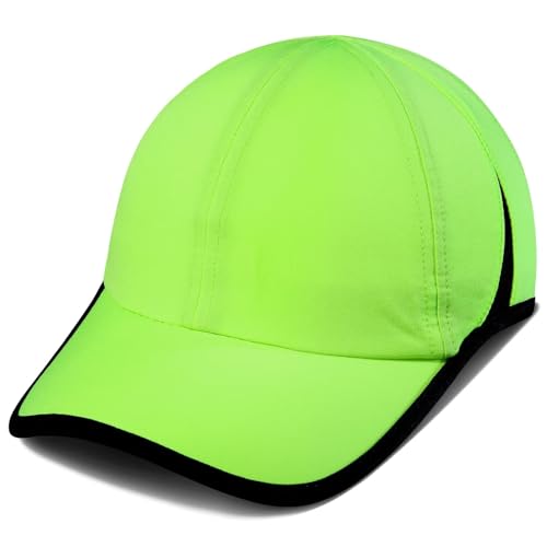 GADIEMKENSD Performance Run Hat Summer Cooling Hats for Womens Mens Golf Hat Breathable Adjustable Plain Dad Cap Sun Protection for Tennis Hiking Workout Gym Hunting Outdoor Fluorescent Green von GADIEMKENSD