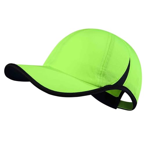 GADIEMKENSD Performance Run Hat Summer Cooling Hats for Womens Mens Golf Hat Breathable Adjustable Plain Dad Cap Sun Protection for Tennis Hiking Workout Gym Hunting Outdoor Fluorescent Green von GADIEMKENSD