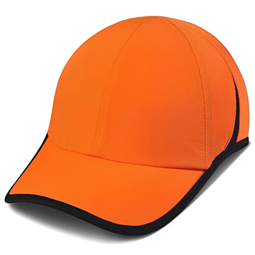 GADIEMKENSD Performance Running Cap Dry Fit Golf Hat for Mens Womens Cooling Breathable Air Mesh Unstructured Plain Tennis Hat UPF 50+ for Hiking Workout Gym Camping Outdoor Fluorescent Orange von GADIEMKENSD