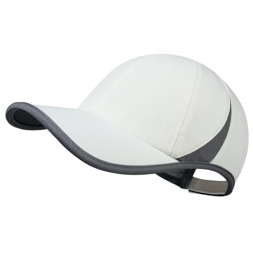 GADIEMKENSD Performance Running Hat for Men Women Stretchy Dri Fit Baseball Cap with Breathable Vented Mesh Cooling Golf Dad Hat for Hiking Tennis Workout Gym Outdoor Sports, Off White von GADIEMKENSD