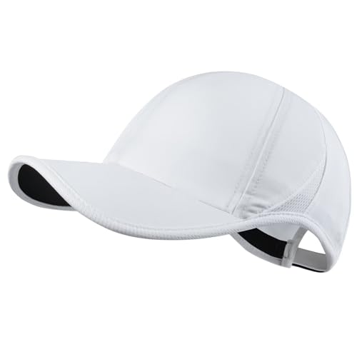 GADIEMKENSD Performance Running Hat for Women Summer Sun Ponytail Hats Stretchy Golf Hats Men Cooling Breathable Vented Mesh Ball Cap for Hiking Tennis Workout Gym Outdoor Sports White von GADIEMKENSD