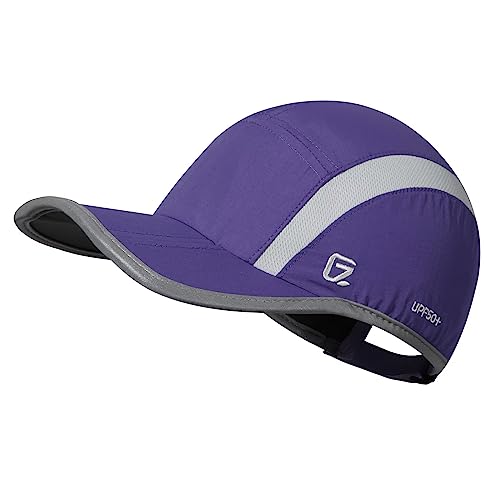 GADIEMKENSD Quick Dry Sports Hat Lightweight Breathable Soft Outdoor Run Cap (Folding Series, Dark Purple) von GADIEMKENSD