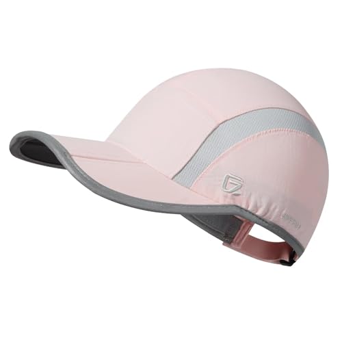 GADIEMKENSD Quick Dry Sports Hat Lightweight Breathable Soft Outdoor Run Cap (Folding Series, Light Pink) von GADIEMKENSD