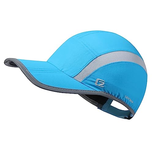 GADIEMKENSD Quick Dry Sports Hat Lightweight Breathable Soft Outdoor Run Cap (Folding Series, Sky Blue) von GADIEMKENSD