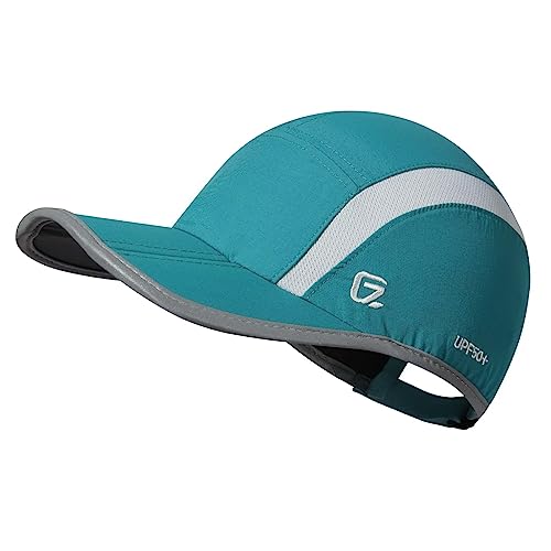 GADIEMKENSD Quick Dry Sports Hat Lightweight Breathable Soft Outdoor Run Cap (Folding Series, Turquoise) von GADIEMKENSD