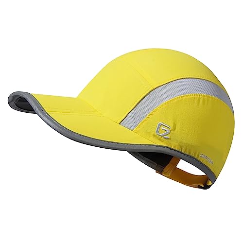 GADIEMKENSD Quick Dry Sports Hat Lightweight Breathable Soft Outdoor Run Cap (Folding Series, Yellow) von GADIEMKENSD