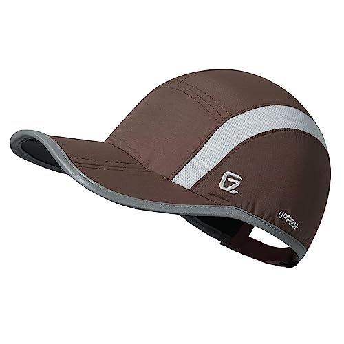 GADIEMKENSD Quick Dry Sports Hat Lightweight Breathable Soft Outdoor Run Cap (Folding Series,Coffee Brown) von GADIEMKENSD