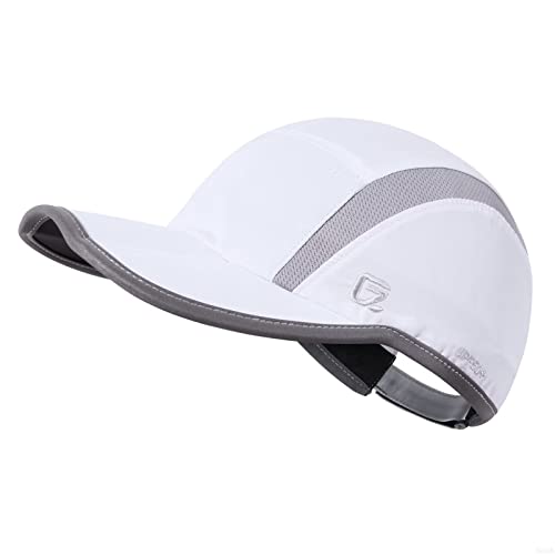 GADIEMKENSD Quick Dry Sports Hat Lightweight Breathable Soft Outdoor Run Cap (Folding Series,White) von GADIEMKENSD