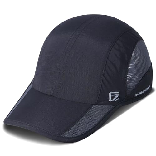 GADIEMKENSD Quick Dry Sports Hat Lightweight Breathable Soft Outdoor Run Cap (Improved, Black) von GADIEMKENSD