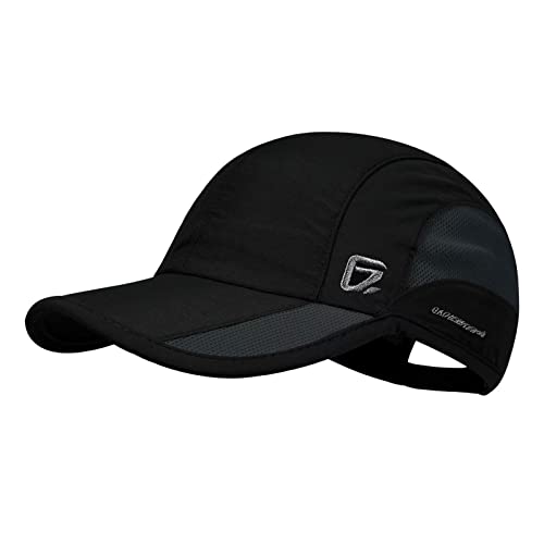 GADIEMKENSD Quick Dry Sports Hat Lightweight Breathable Soft Outdoor Running Cap Baseball Caps for Men, 55-60cm, Schwarz von GADIEMKENSD