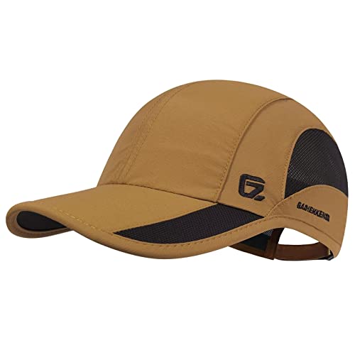 GADIEMKENSD Quick Dry Sports Hat Lightweight Breathable Soft Outdoor Running Cap Baseball Caps for Men (Camel, L) von GADIEMKENSD