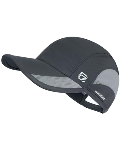 GADIEMKENSD Quick Dry Sports Hat Lightweight Breathable Soft Outdoor Running Cap Baseball Caps for Men (Deep Gray, M) von GADIEMKENSD