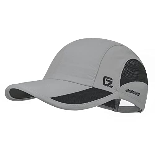 GADIEMKENSD Quick Dry Sports Hat Lightweight Breathable Soft Outdoor Running Cap Baseball Caps for Men (Light Gray) von GADIEMKENSD