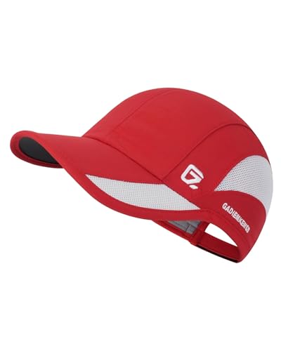 GADIEMKENSD Quick Dry Sports Hat UPF50+ Lightweight Breathable Soft Outdoor Running Cap Women Baseball Caps (Red, L) von GADIEMKENSD