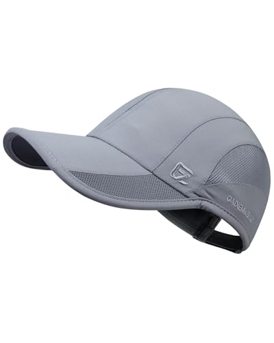GADIEMKENSD Quick Dry Sports Hat UPF50+ Lightweight Breathable Soft Outdoor Running Cap Women Baseball Caps (Silver Gray, L) von GADIEMKENSD