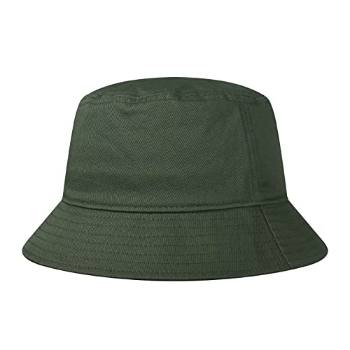 GADIEMKENSD Summer Bucket Hat for Women Cotton Bucket Hats for Men SPF UPF Sun Protection Lightweight Packable Outdoor Travel Hat Plain Fishing Cap for Golf Hiking Camping Army Green von GADIEMKENSD