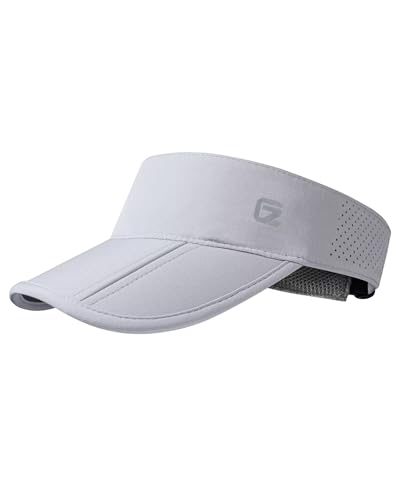 GADIEMKENSD UPF 50+ Foldable Visor Hats, Breathable, Unisex Design for Golf, Tennis, Running. Light Gray von GADIEMKENSD
