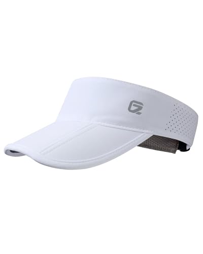 GADIEMKENSD UPF 50+ Foldable Visor Hats, Breathable, Unisex Design for Golf, Tennis, Running. White von GADIEMKENSD