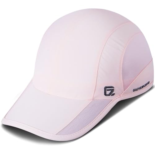 GADIEMKENSD UPF50+ Outdoor Laufmütze Leichte Atmungsaktive Unstrukturierte Weiche Baseballkappe Schnelltrocknende Sportkappen Verstellbare Schlichte Mehrfarbige Kappe für Damen Rosa 2 Stücke von GADIEMKENSD