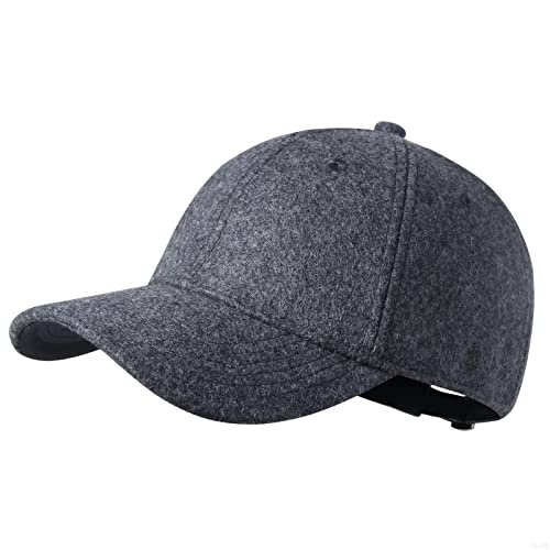 GADIEMKENSD Winter Baseball Caps Wool Dad Hat Warm Trucker Hats Work Cap Workout Thick for Mens Womens Clothing Sport Novelty The Dem En Apparel Fabric Men Woolen Unstructured, Deep Gray M von GADIEMKENSD