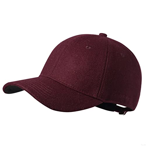 GADIEMKENSD Winter Baseball Caps Wool Dad Hat Warm Trucker Hats Work Cap Workout Thick for Mens Womens Clothing Sport Novelty The Dem En Apparel Fabric Men Woolen Unstructured, Red M von GADIEMKENSD