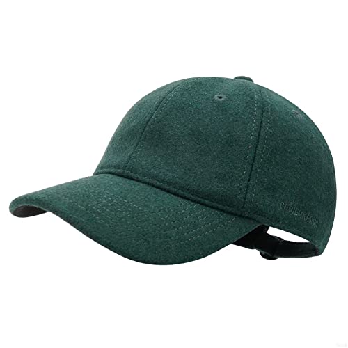 GADIEMKENSD Winter Baseball Caps Wool Dad Hat Warm Trucker Hats Work Cap Workout Thick for Mens Womens Unstructured, Blackish Green L von GADIEMKENSD